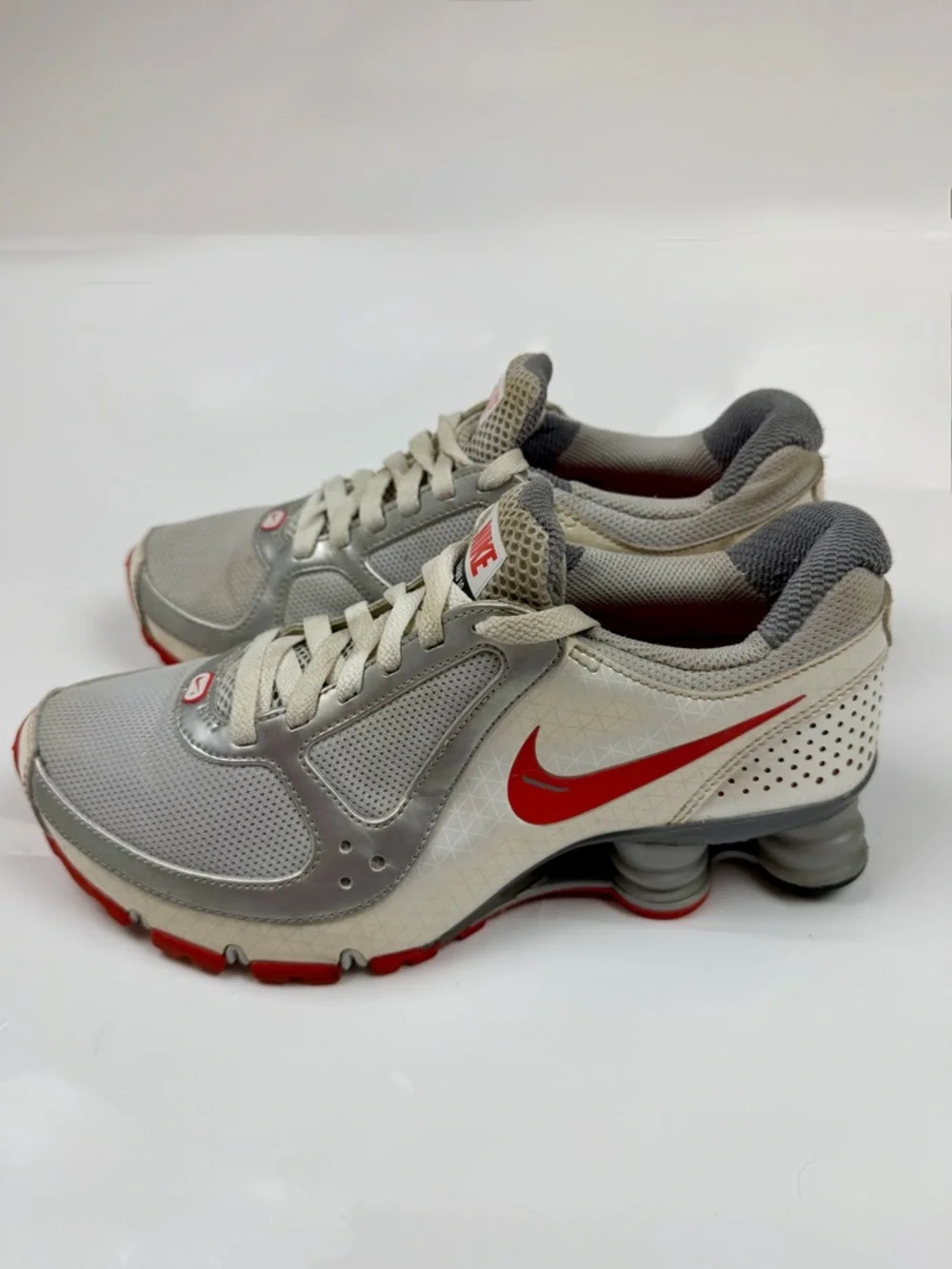 Nike Shox Turbo 10 Women's 7.5 Silver Red‎ Y2K Running Shoes